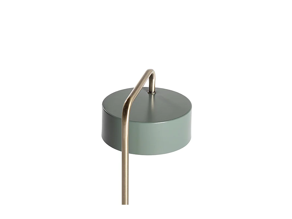 Lampa stojąca w stylu vintage OTILIE- Metal - 23 x 16 x 40 cm - Zieleń i złoto