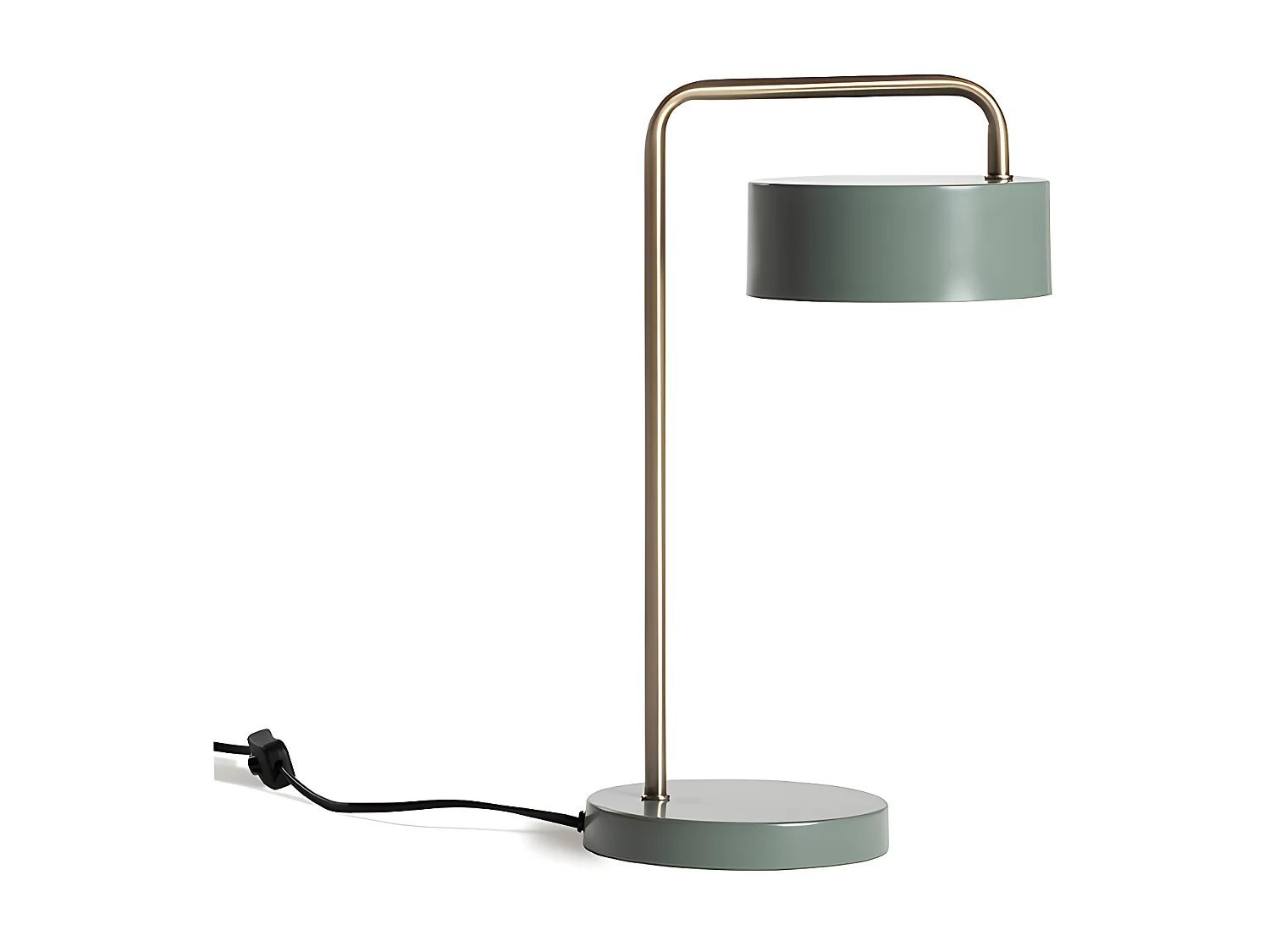 Lampe à poser style vintage - Métal - H. 40 cm - Vert et doré - OTILIE