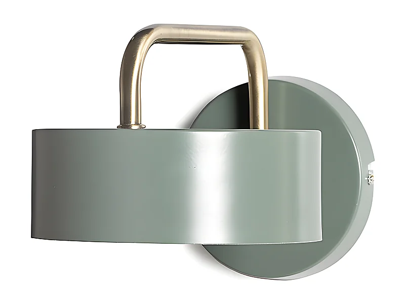 Aplique de parede estilo vintage OTILIE - Metal - 24 x 16 x 14,5 cm - Verde e dourado