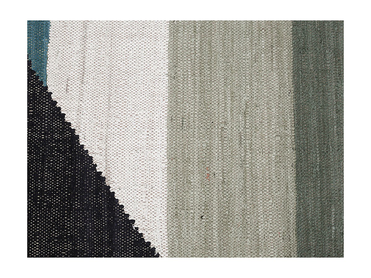 Alfombra tejida mano algodón MYCENE 120x170 gris y verde