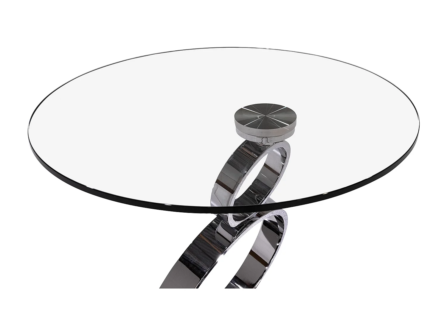 Table d'appoint en verre trempé et acier - Transparent - JOLINE de Maison Céphy