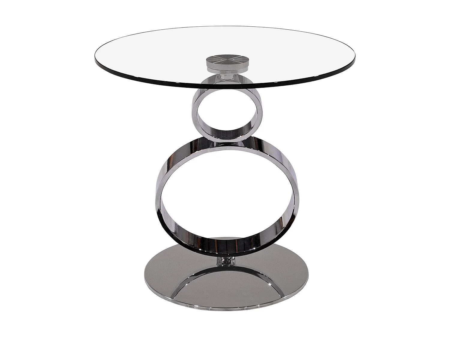 Table d'appoint en verre trempé et acier - Transparent - JOLINE de Maison Céphy