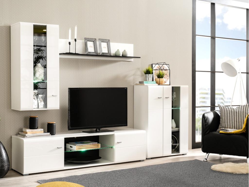 TV-Wand mit Stauraum & LED-Beleuchtung LORETTA