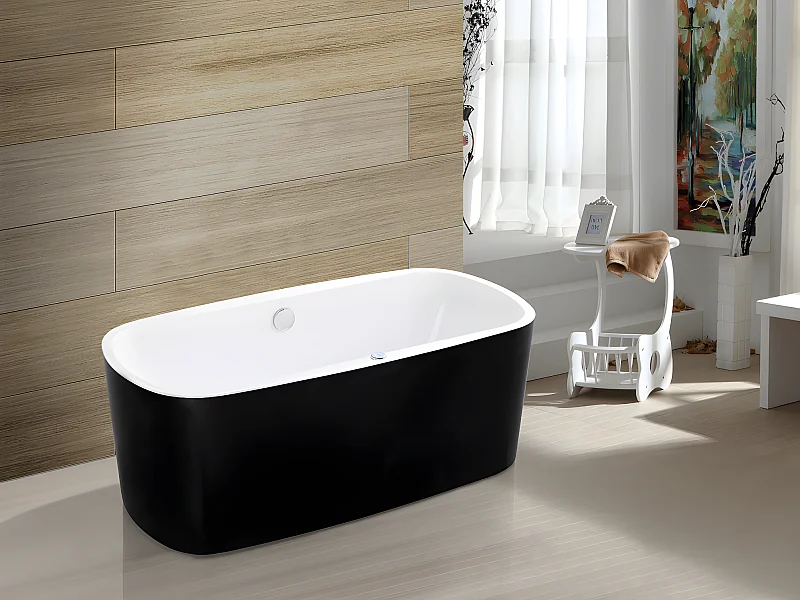 Baignoire balnéo à leds SIRGAO - 1 place - 155L - 150*75cm - Noire