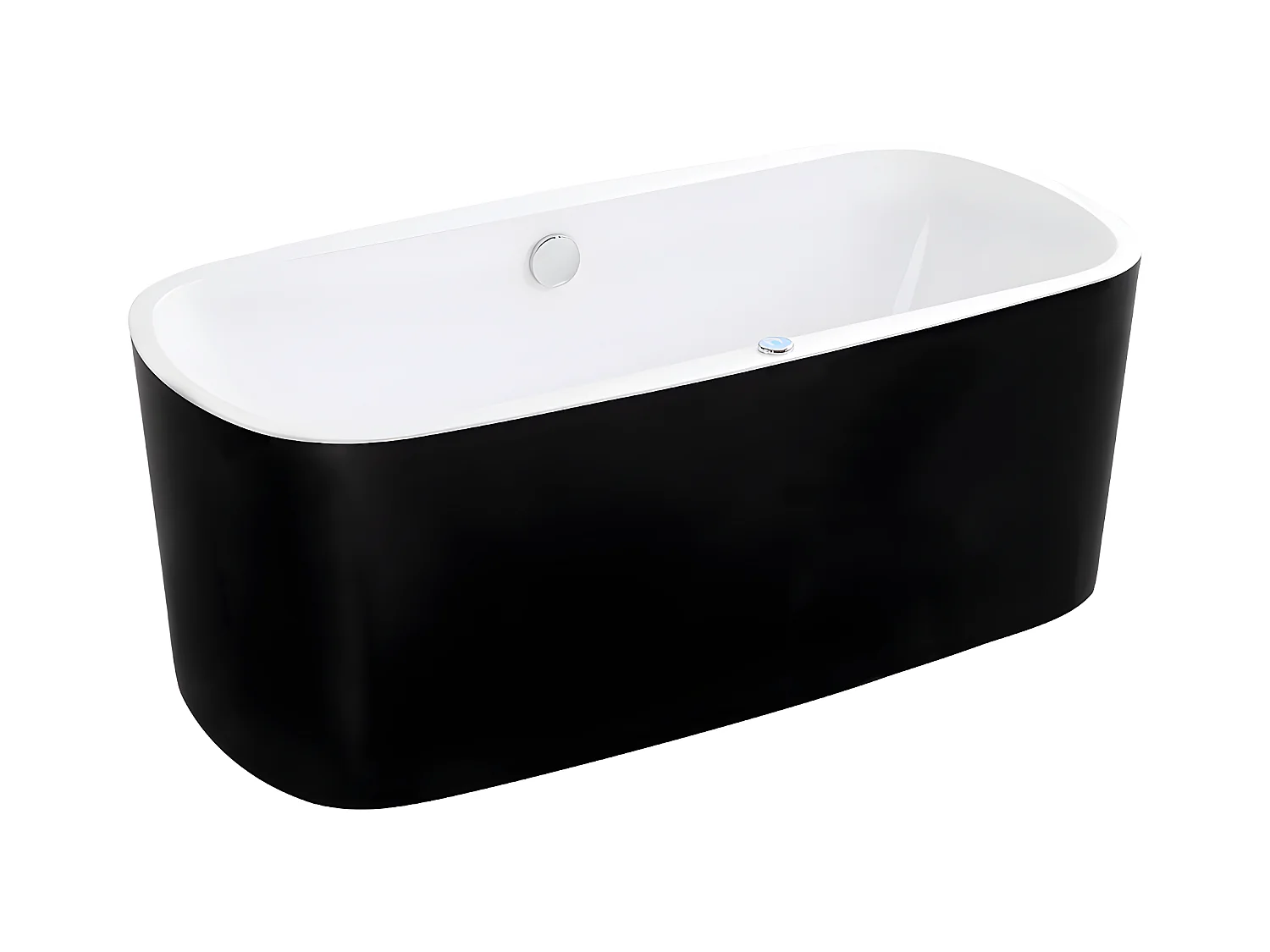 LED-Whirlpool Badewanne - 1 Person - 155 L - Schwarz - SIRGAO