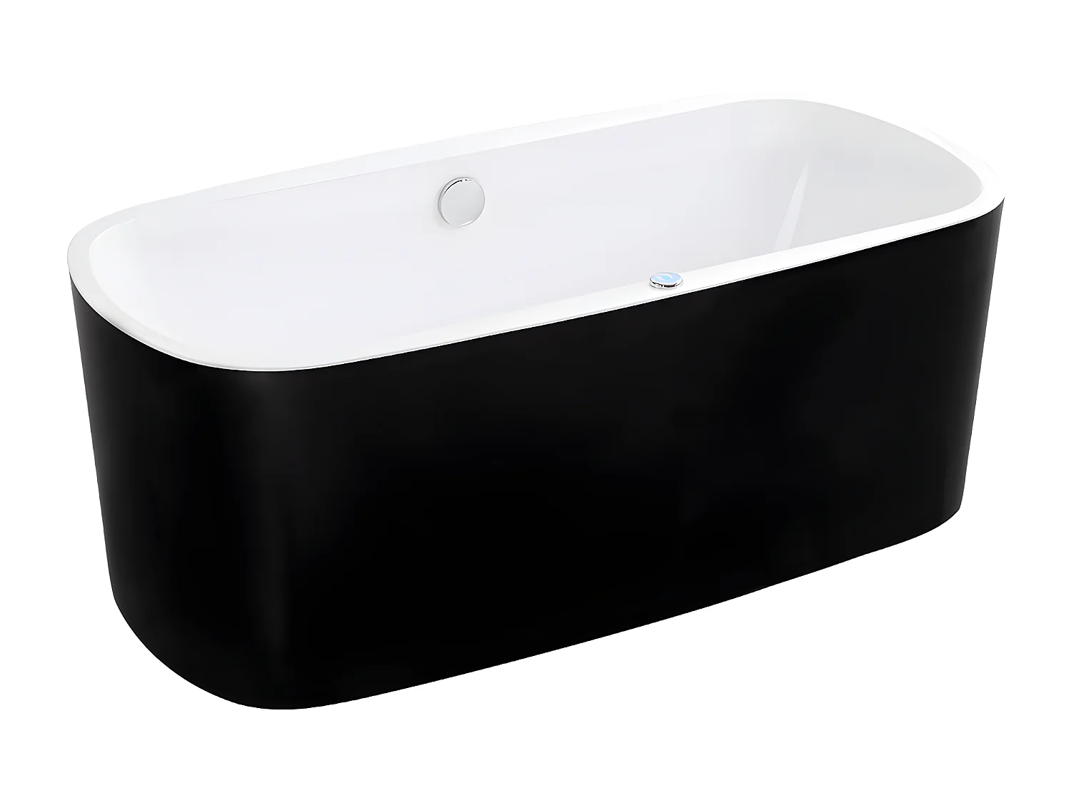LED-Whirlpool Badewanne - 1 Person - 155 L - Schwarz - SIRGAO