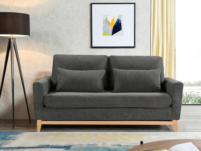 Schlafsofa mit Matratze 3-Sitzer BOSKO - Anthrazit kaufen