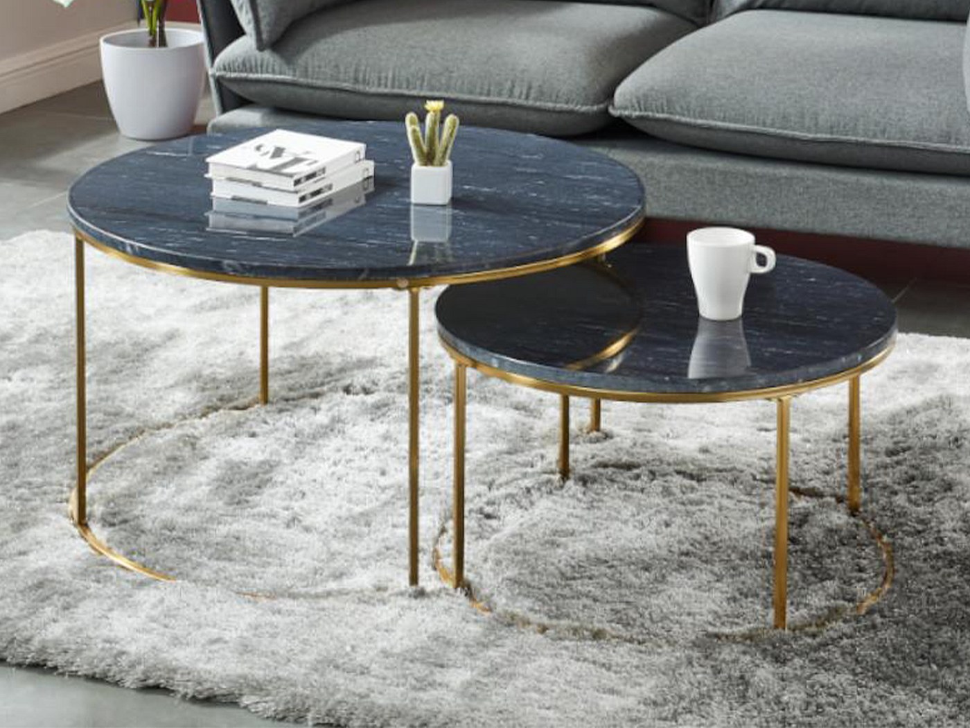 Couchtisch 2er Set Marmor