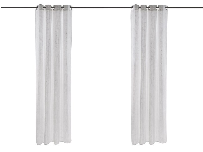 Juego de 2 cortinas GOYLE poliéster 140x240 blanco