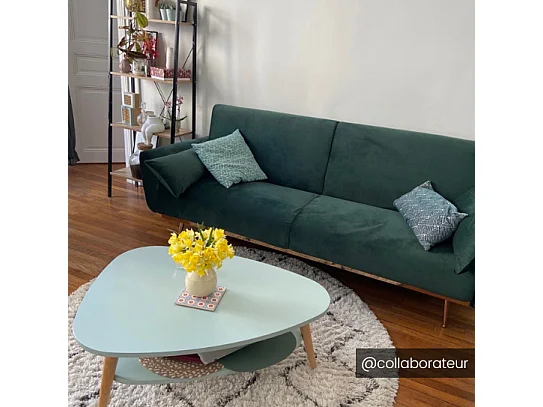 Canapé 3 places convertible clic-clac en velours LAUNEI  - Vert sapin
