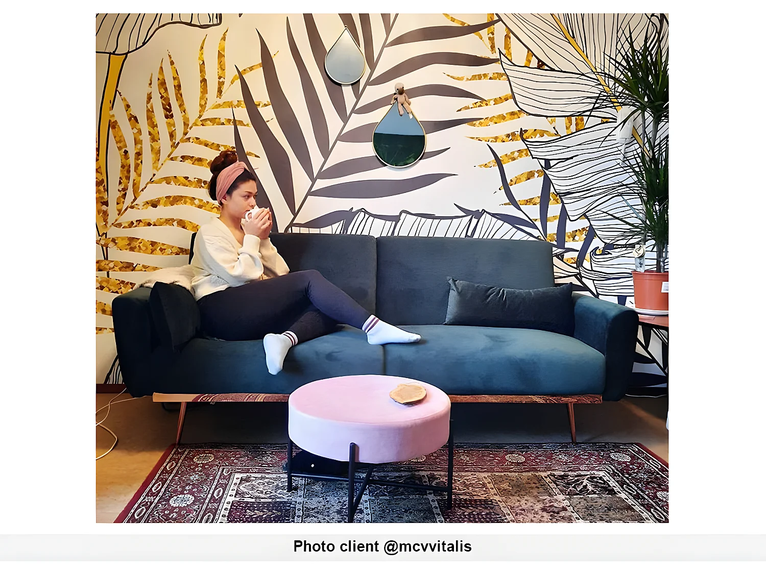 Canapé 3 places convertible clic-clac en velours LAUNEI  - Vert sapin