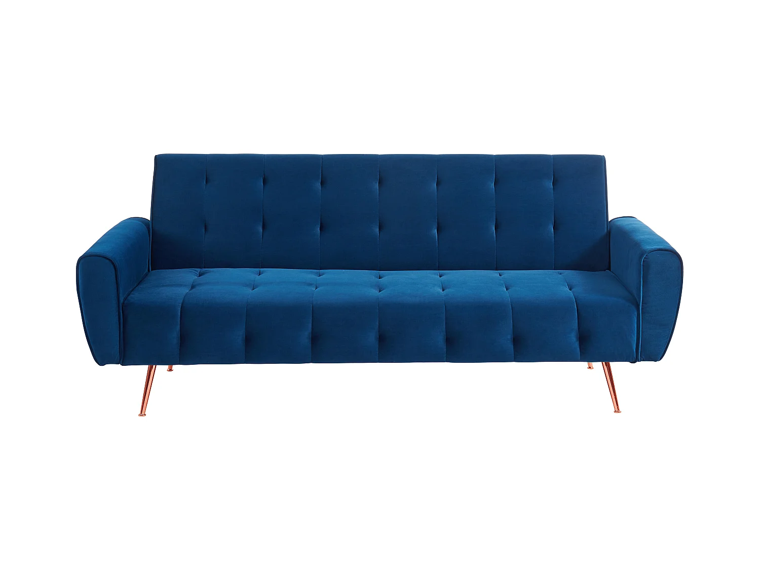 Canapé 3 places convertible clic-clac en velours POLANI - Bleu roi