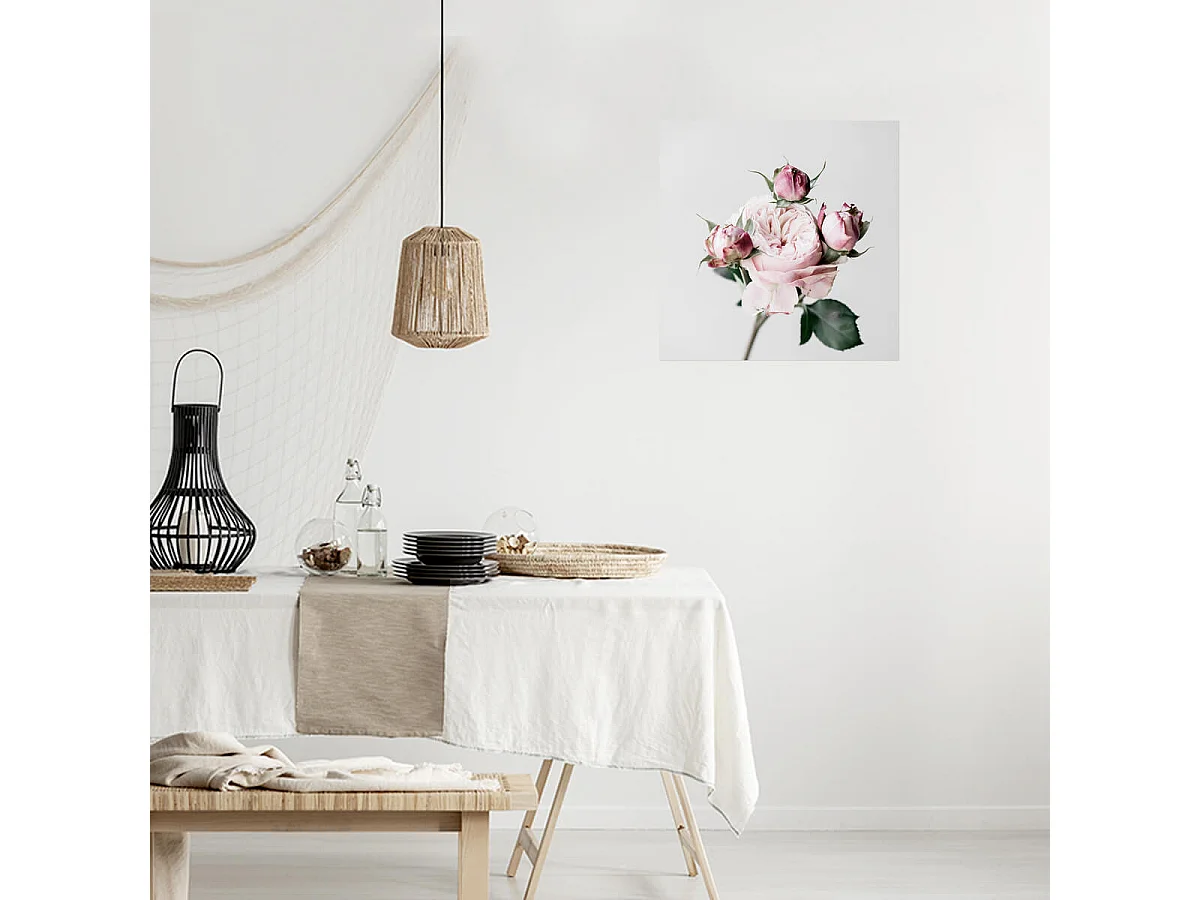 Tableau sur toile roses 65x65 cm