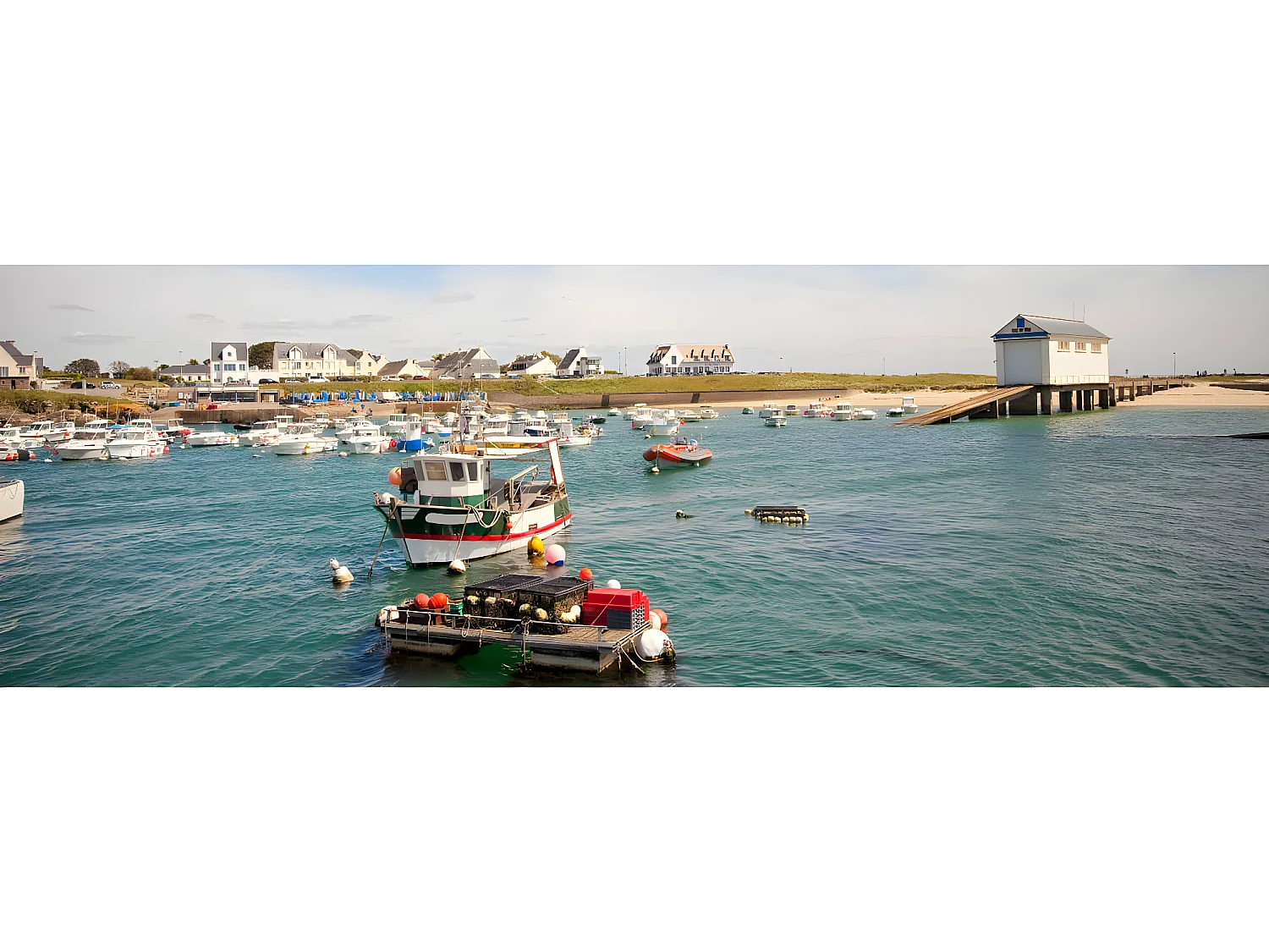 Tableau sur toile port pointe Trévignon 30x97 cm