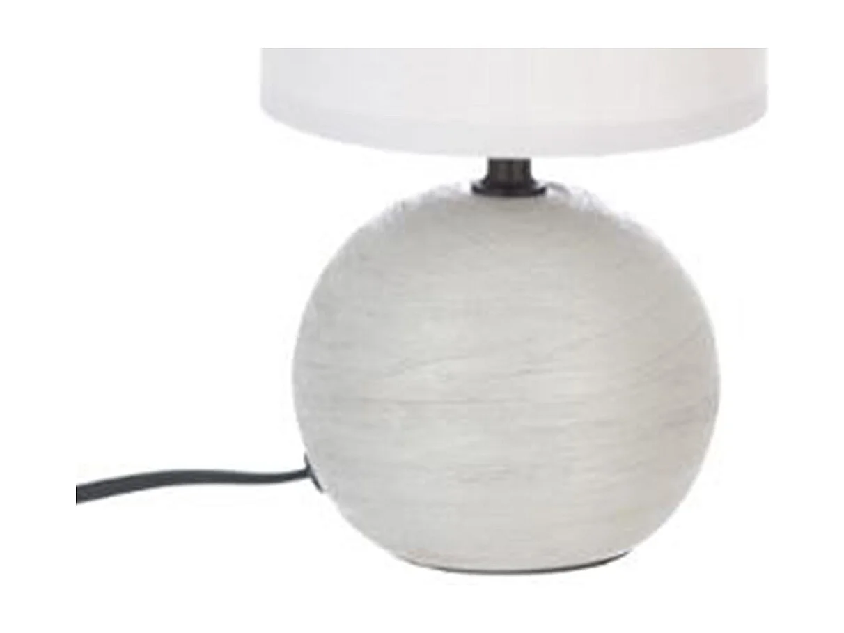 Lampe à Poser Céramique "Boule" 25cm Gris Strié