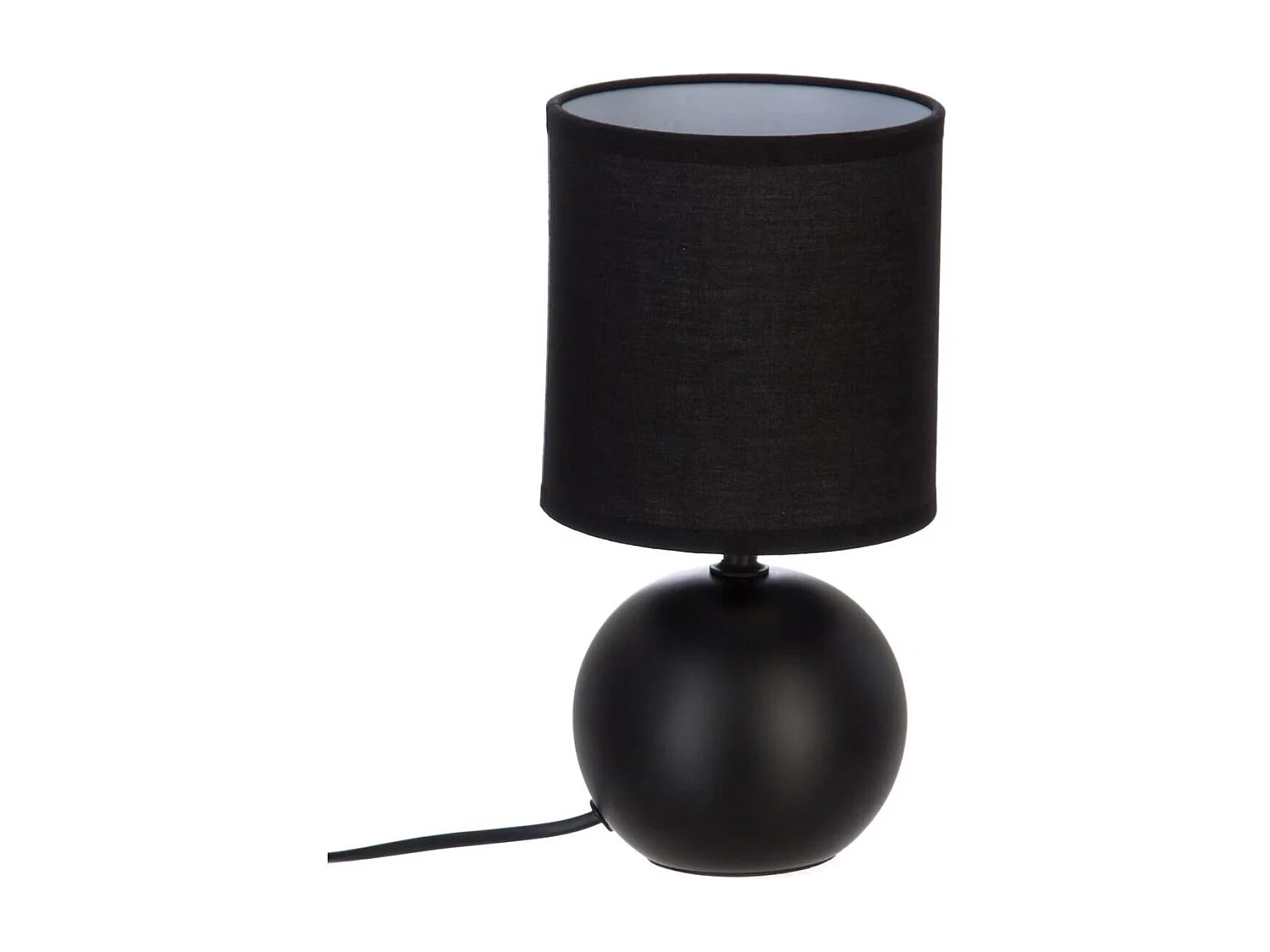 Lampe à Poser Céramique "Boule" 25cm Noir