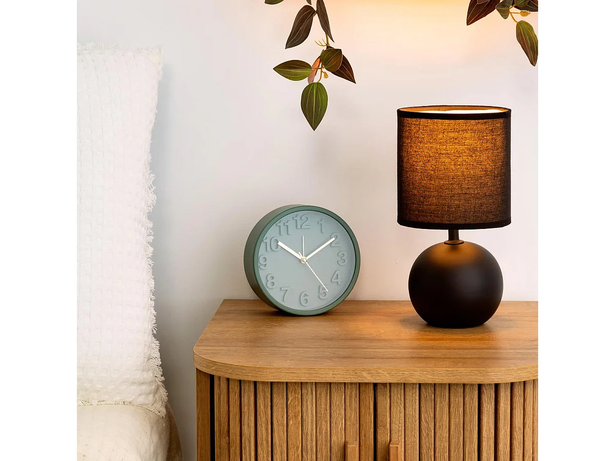 Lampe à Poser Céramique "Boule" 25cm Noir