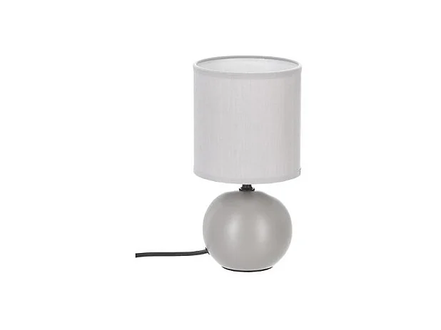 Lampe à Poser Céramique "Boule" 25cm Gris Mat