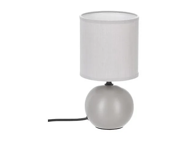 Lampe à Poser Céramique "Boule" 25cm Gris Mat