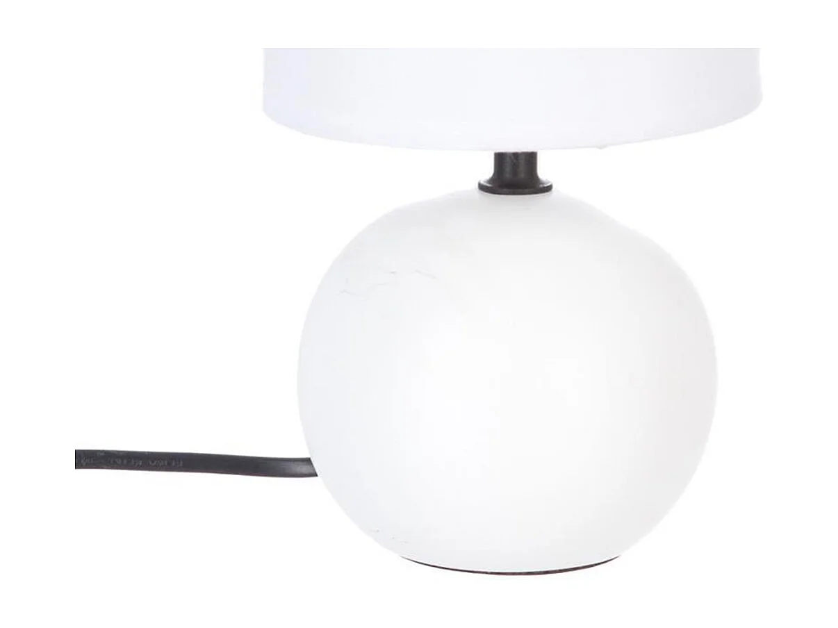 Lampe à Poser Céramique "Boule" 25cm Blanc Mat