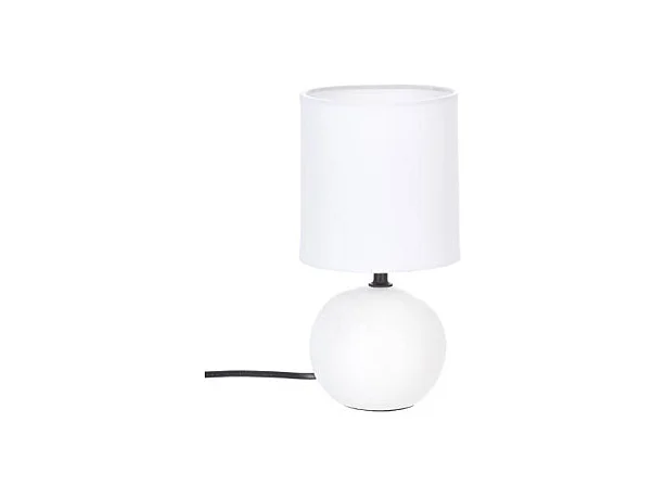 Lampe à Poser Céramique "Boule" 25cm Blanc Mat