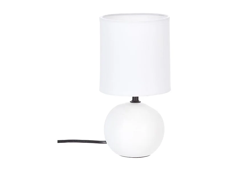 Lampe à Poser Céramique "Boule" 25cm Blanc Mat
