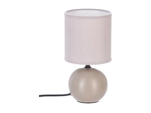 Lampe à Poser Céramique "Boule" 25cm Taupe Mat