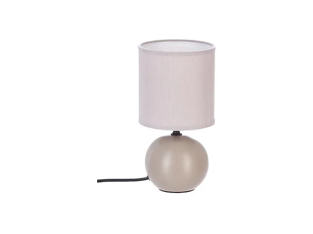 Lampe à Poser Céramique "Boule" 25cm Taupe Mat