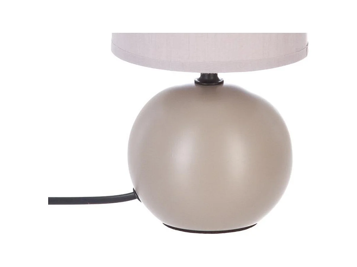 Lampe à Poser Céramique "Boule" 25cm Taupe Mat