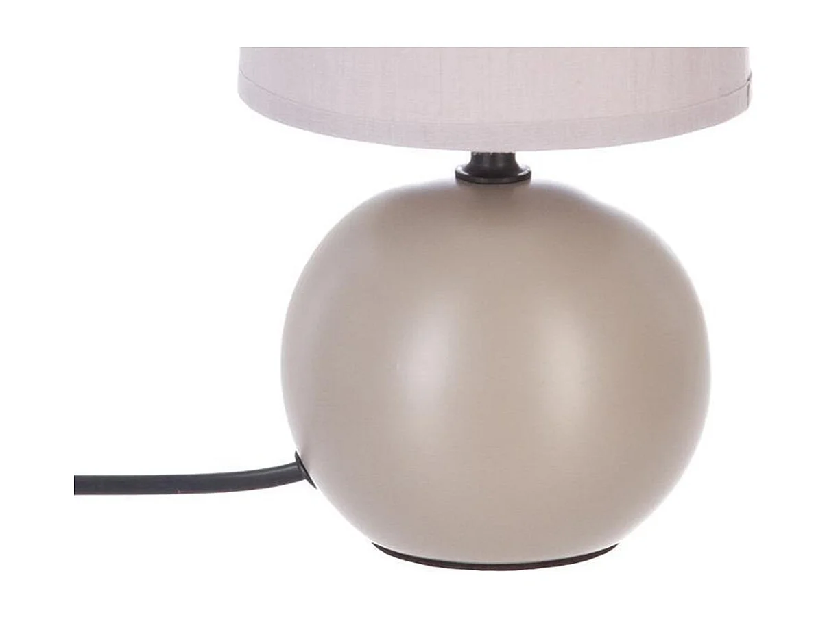 Lampe à Poser Céramique "Boule" 25cm Taupe Mat