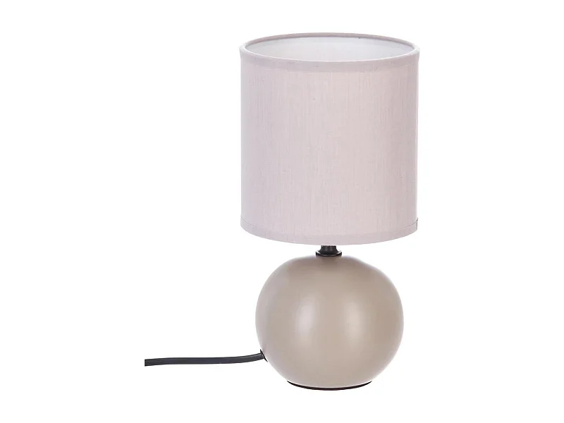Lampe à Poser Céramique "Boule" 25cm Taupe Mat