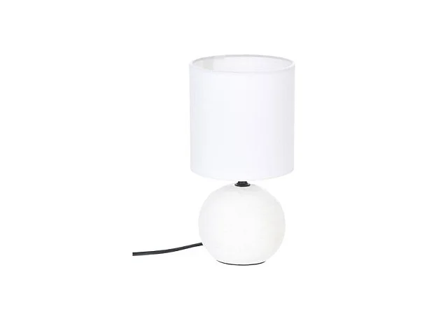 Lampe à Poser Céramique "Boule" 25cm Blanc Strié