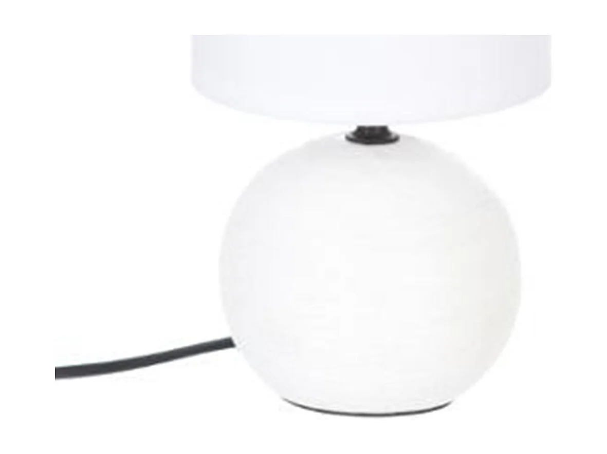 Lampe à Poser Céramique "Boule" 25cm Blanc Strié