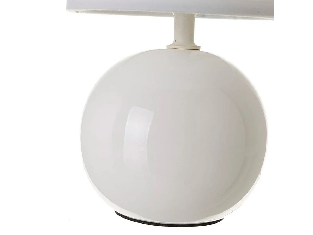 Lampe à Poser Céramique "Boule" 25cm Blanc Strié