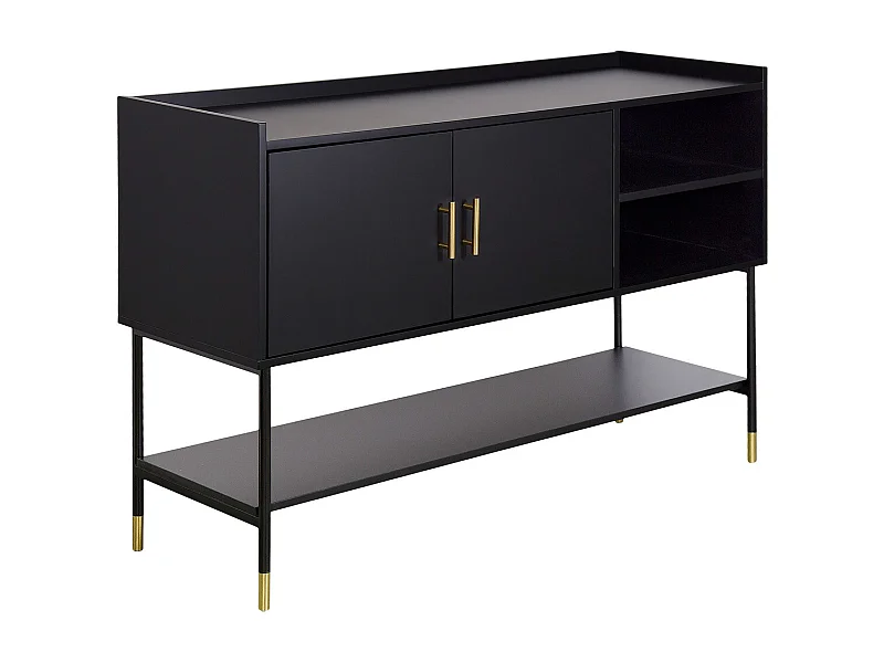 Buffet 2 Portes & 2 Niches "Tedy" 120cm Noir