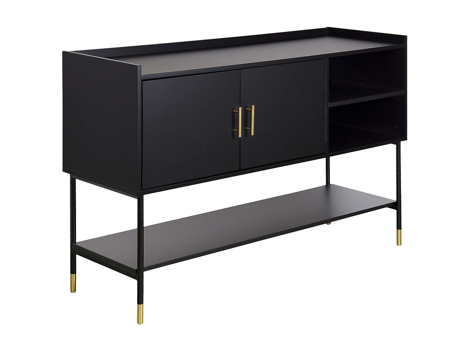 Buffet 2 Portes & 2 Niches "Tedy" 120cm Noir