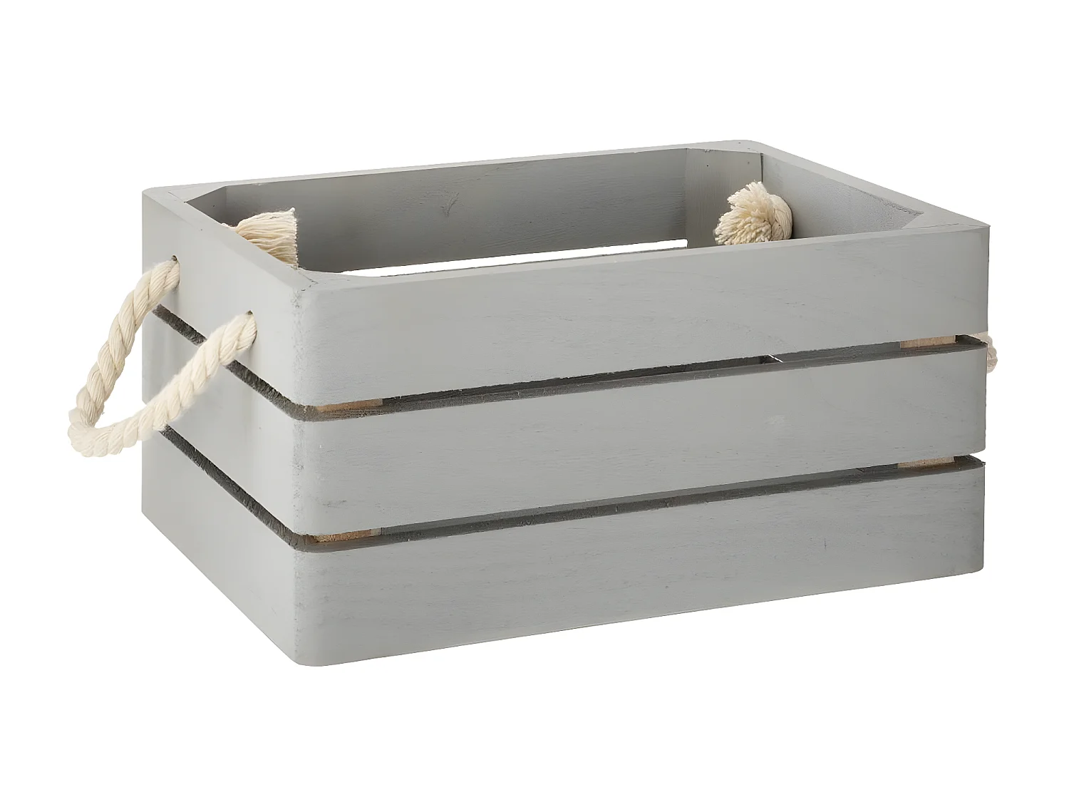 Lot de 3 Caisses en Bois "Cagette" 35cm Gris