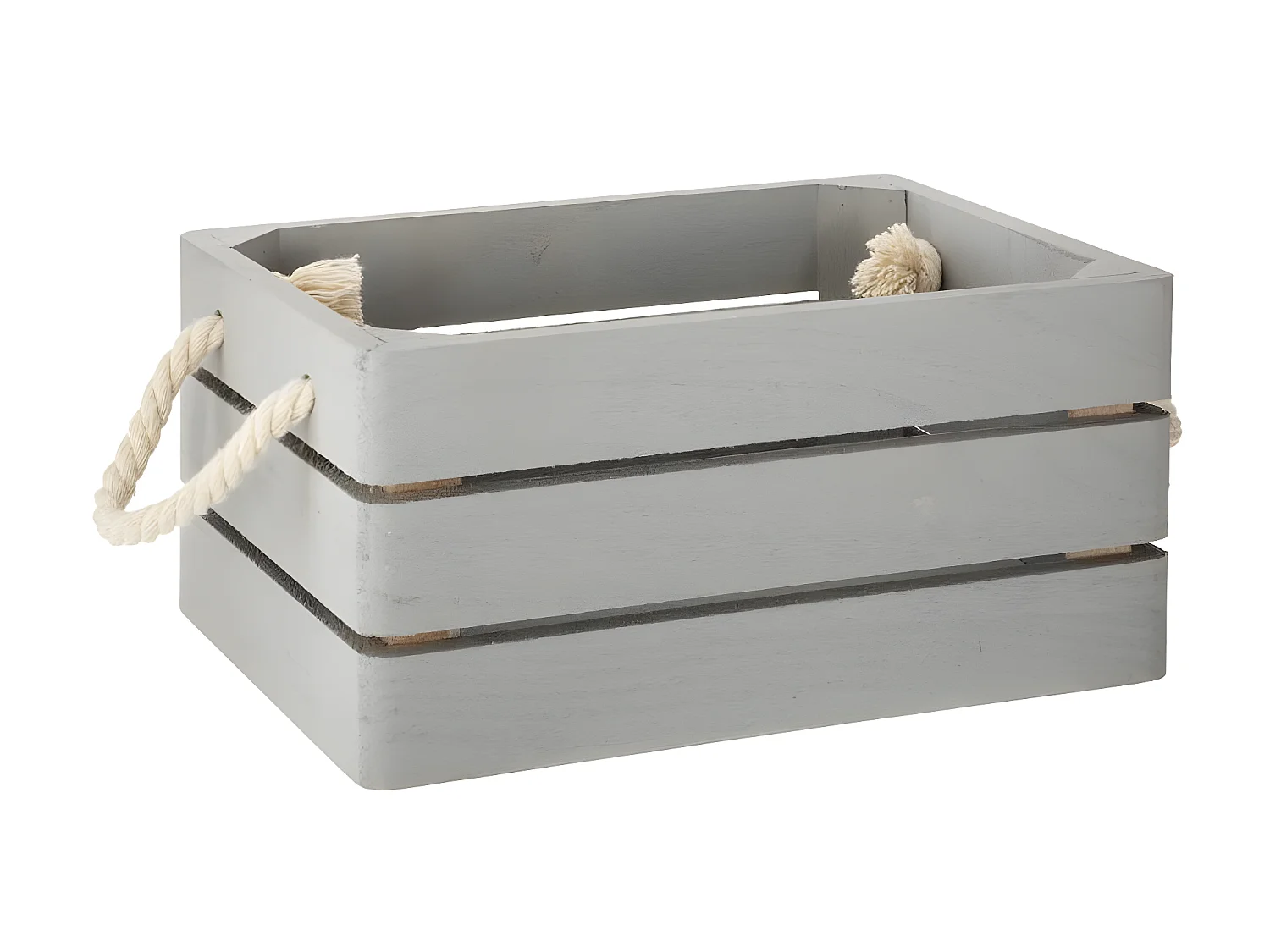 Lot de 3 Caisses en Bois "Cagette" 35cm Gris