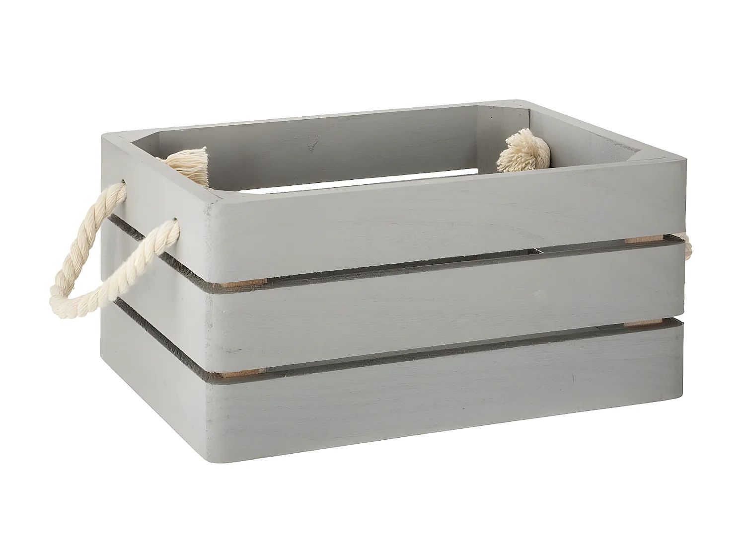 Lot de 3 Caisses en Bois "Cagette" 35cm Gris