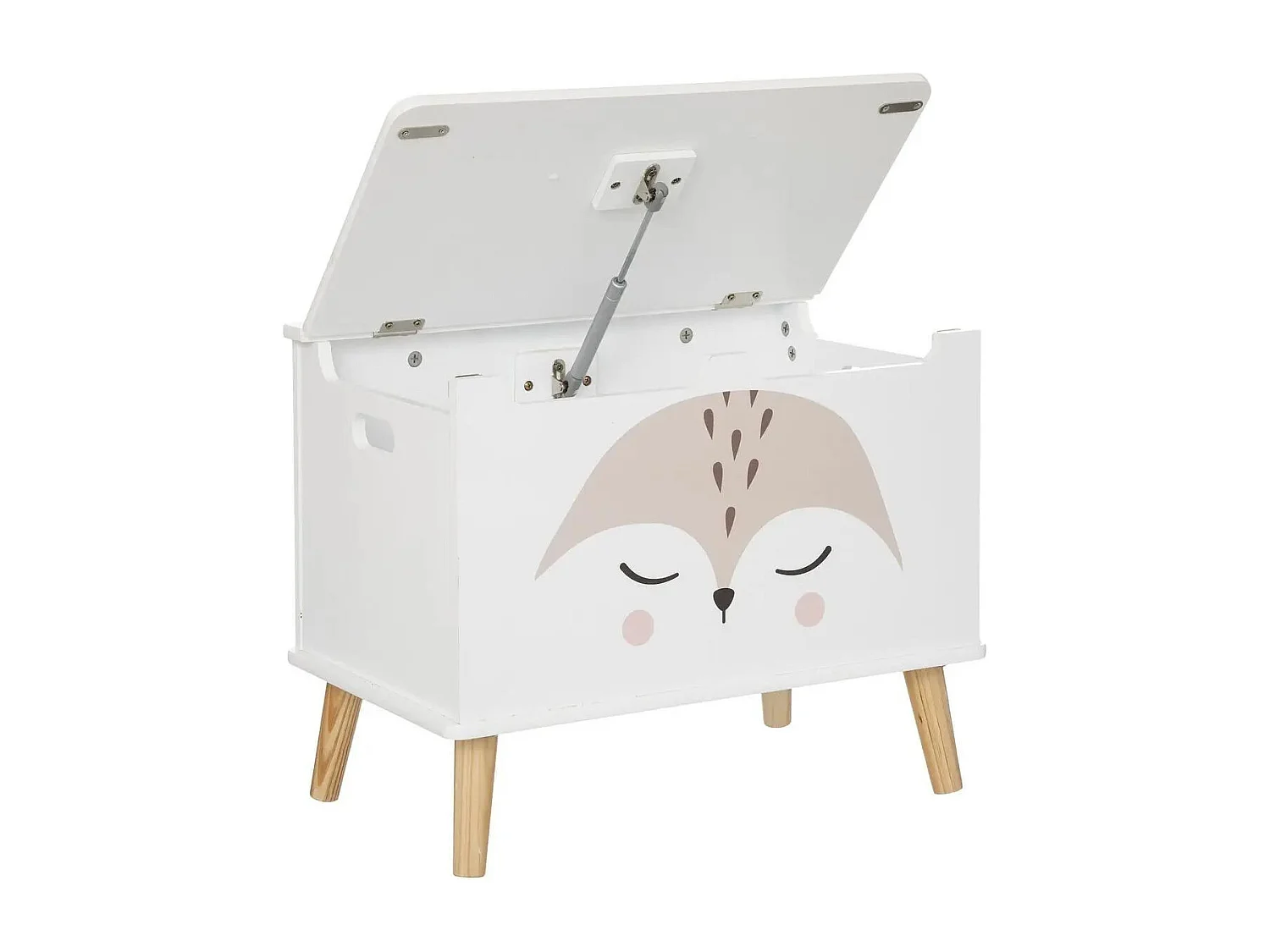 Baúl Infantil Fox Douceur con Almacenamiento Abierto Blanco y Roble 53 cm