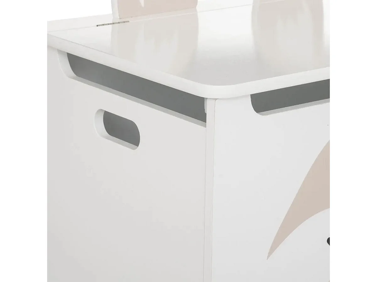 Baúl Infantil Fox Douceur con Almacenamiento Abierto Blanco y Roble 53 cm