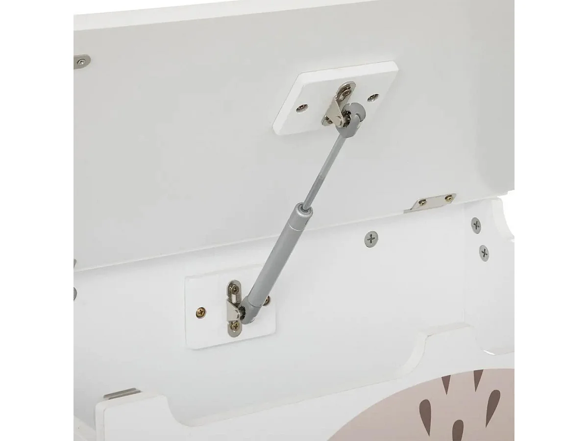 Baúl Infantil Fox Douceur con Almacenamiento Abierto Blanco y Roble 53 cm