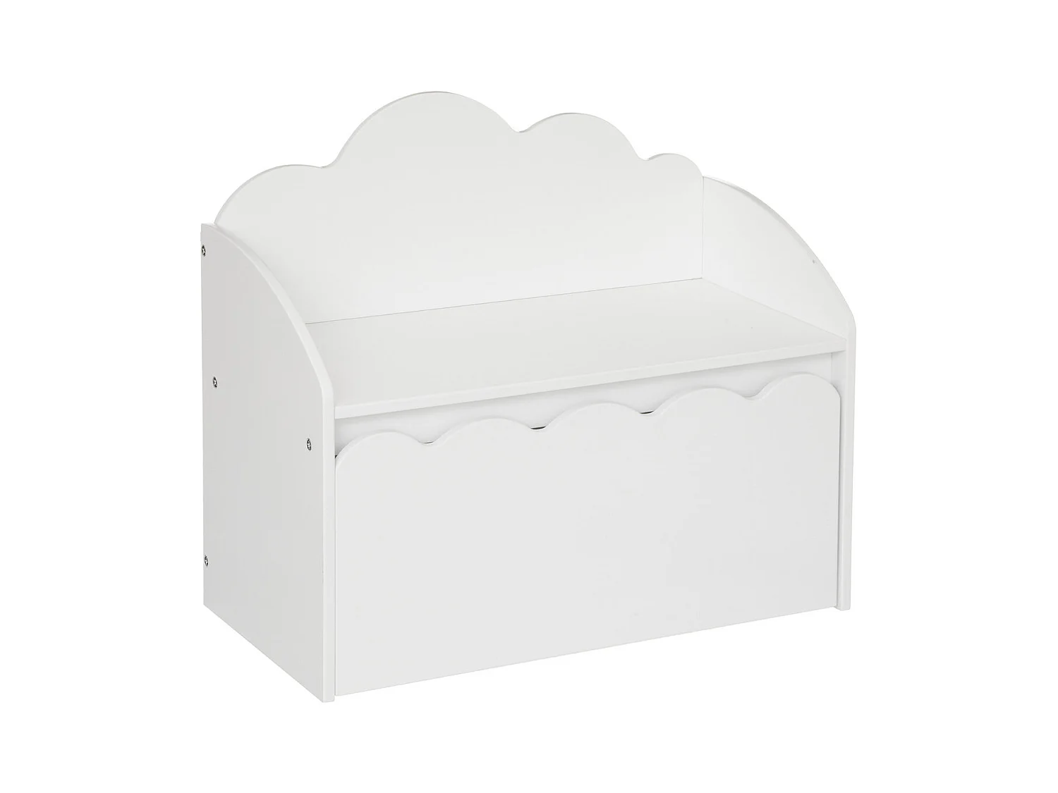 Baúl Banco Infantil con Cajón Almacenaje Nube Douceur Blanco 60 cm