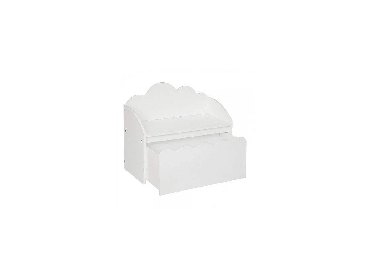 Banco de arrumação infantil com gaveta Nube Douceur Branco 60 cm