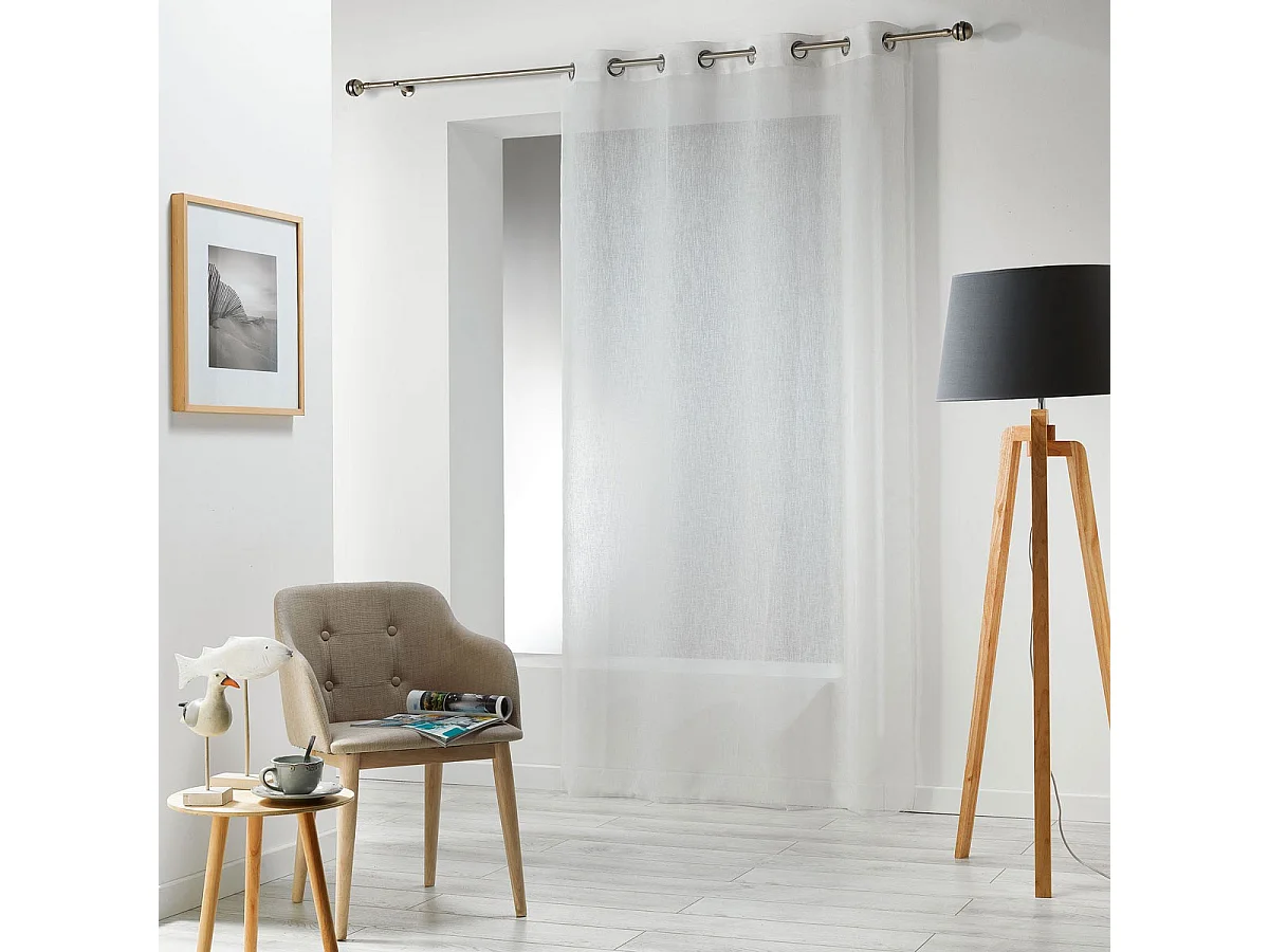 Rideau Voilage à Œillets "Carlin" 140x240cm Naturel