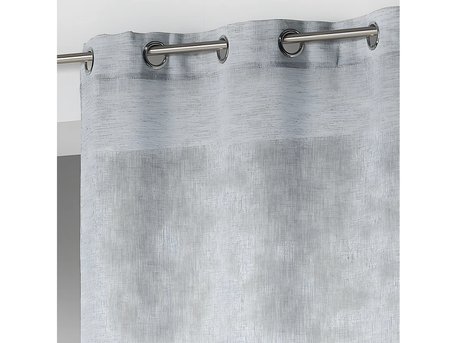 Rideau Voilage à Œillets "Carlin" 140x240cm Gris