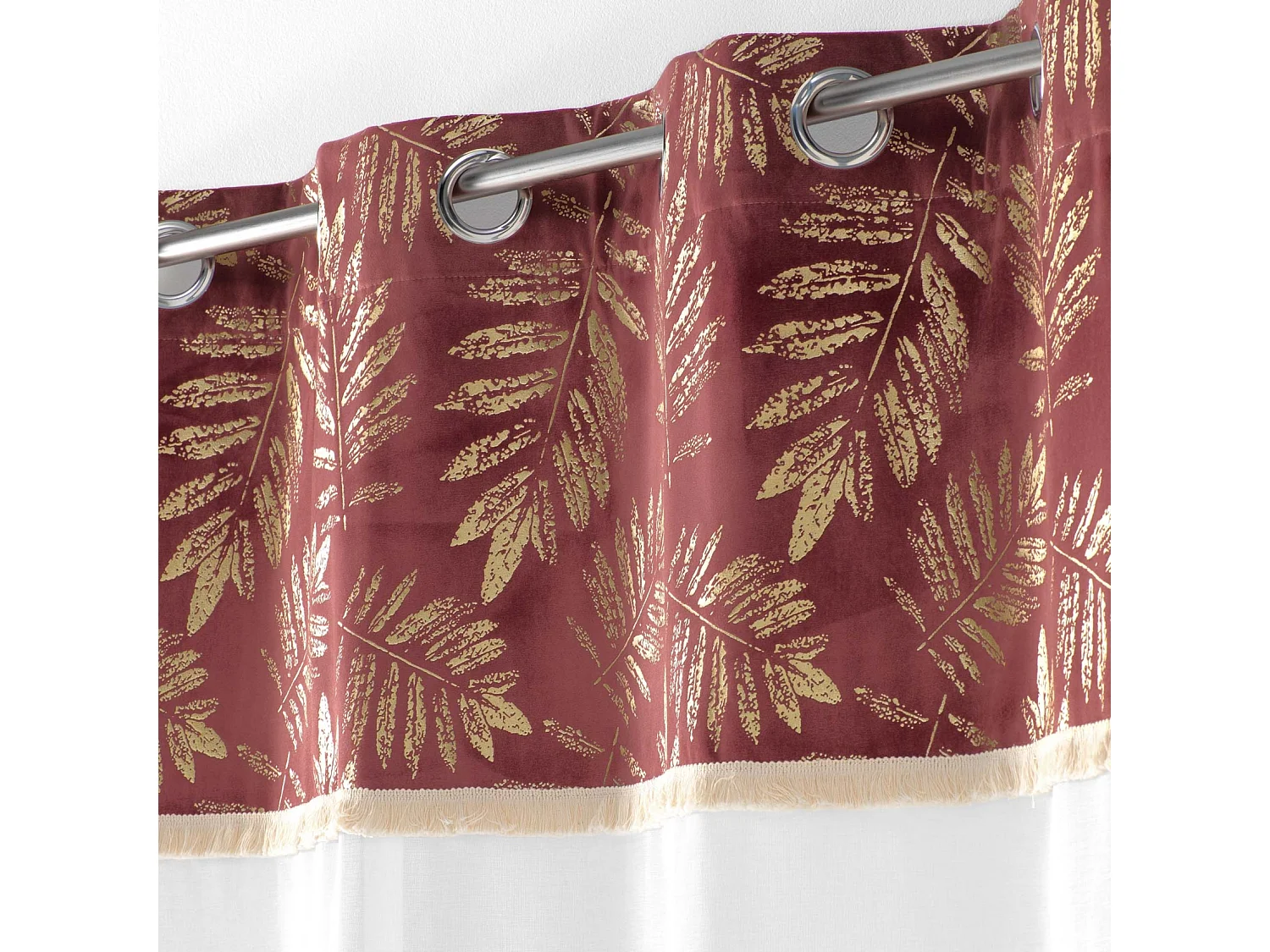 Top-gedruckter Vorhang mit Fransen