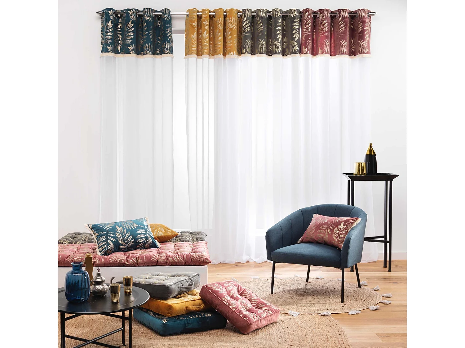 Top-gedruckter Vorhang mit Fransen