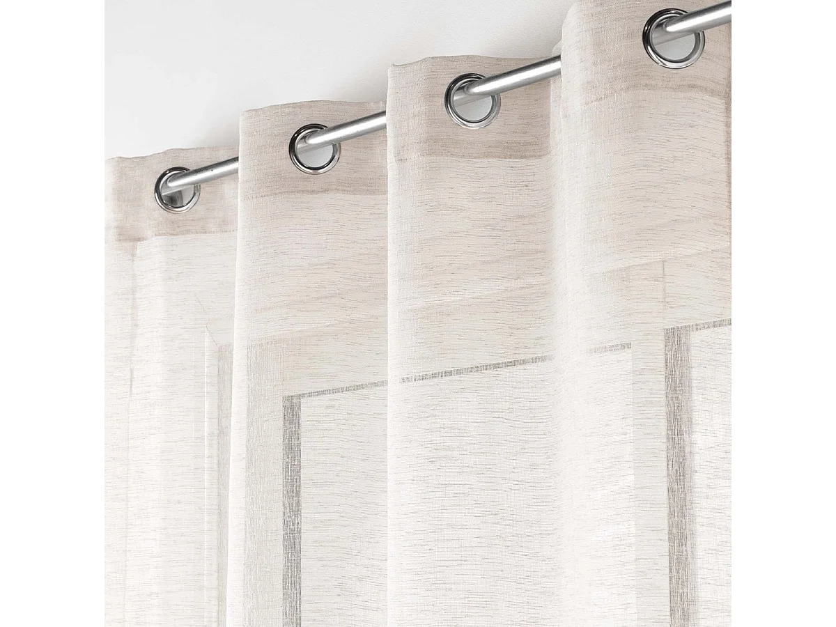 Rideau Voilage à Œillets "Carlin" 140x240cm Beige Lin