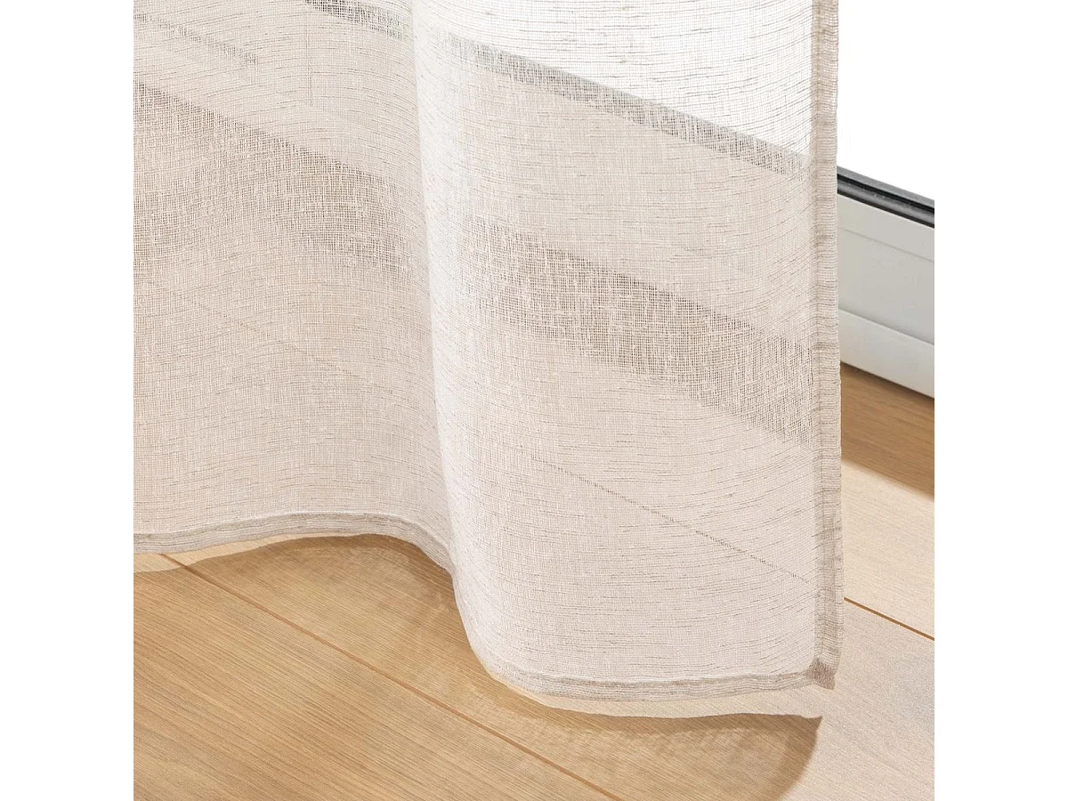 Rideau Voilage à Œillets "Carlin" 140x240cm Beige Lin